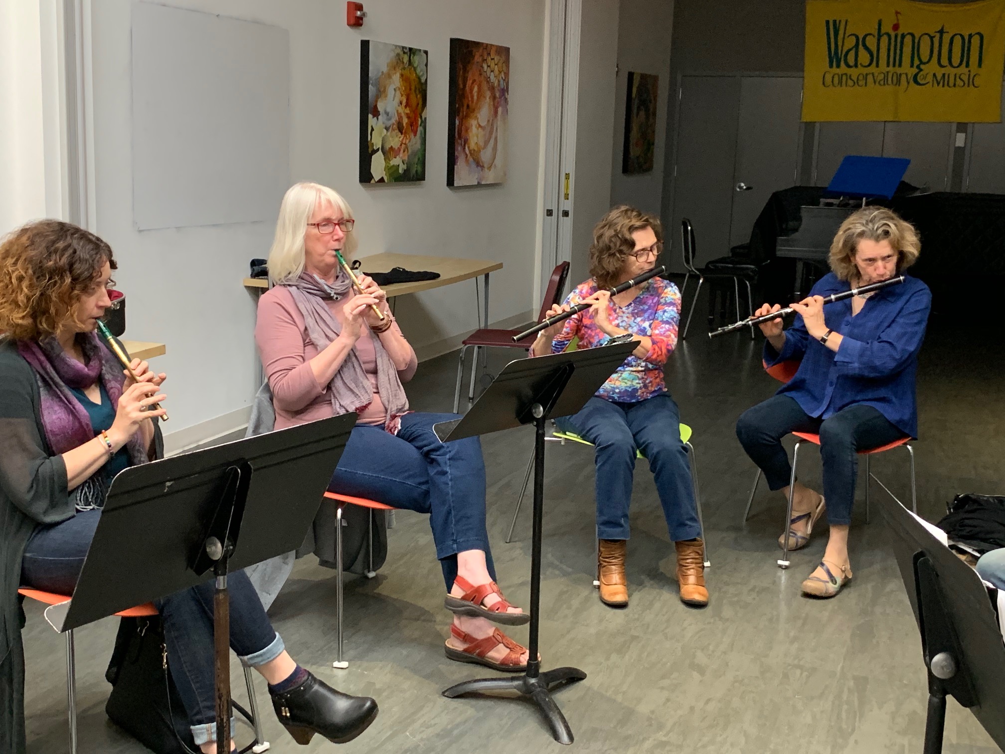 Irish Flute and tin whistle class at the Washington Conservatory of Music