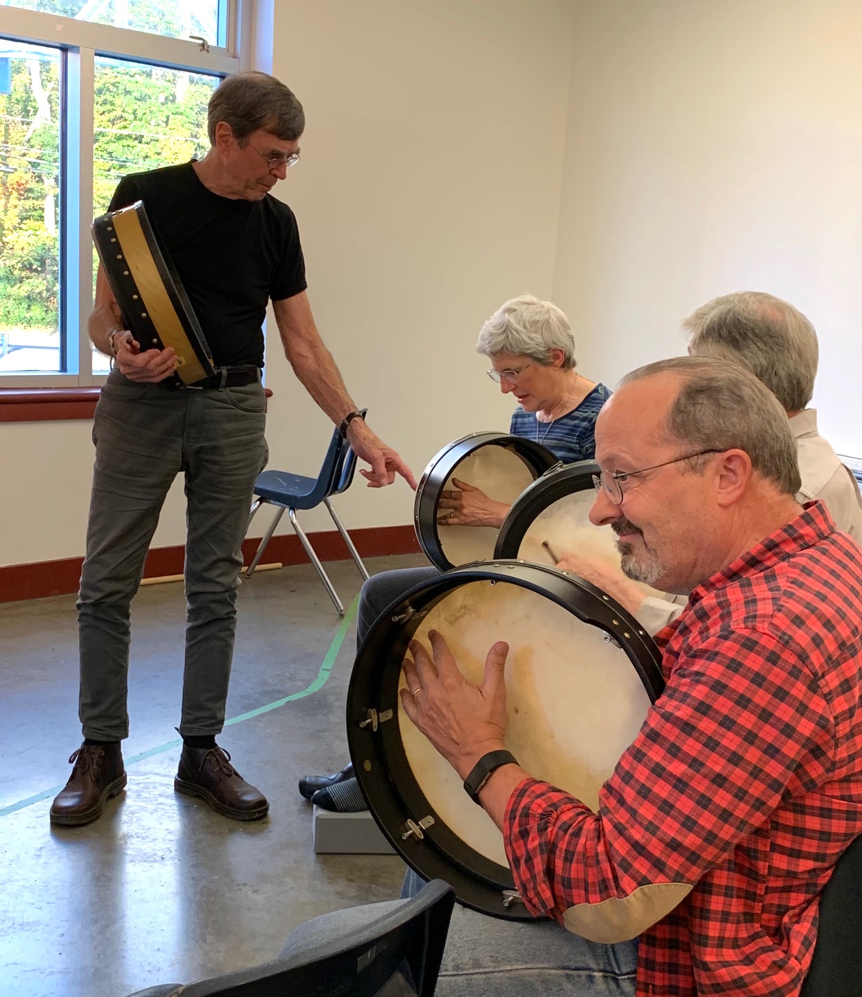 Irish bodhran class at the Washington Conservatory of Music