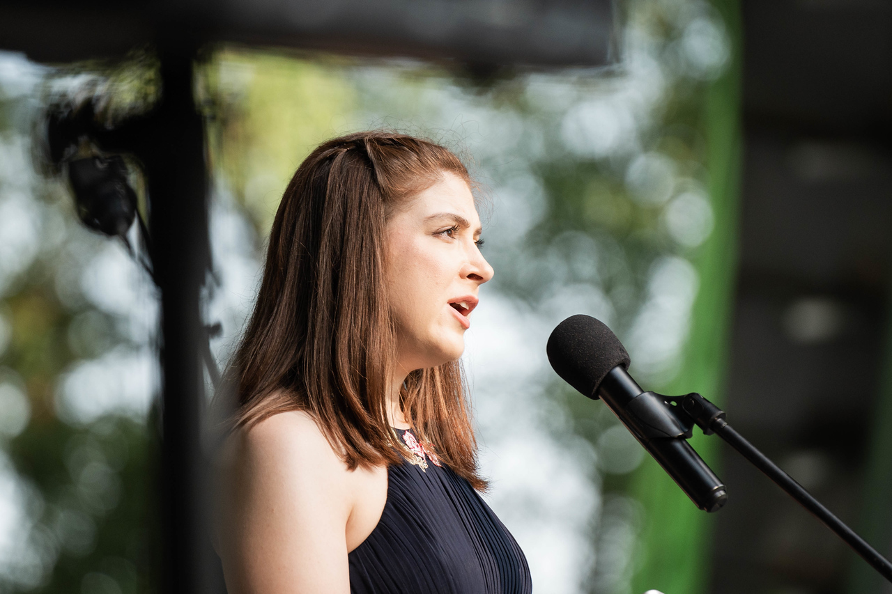 Young woman singing