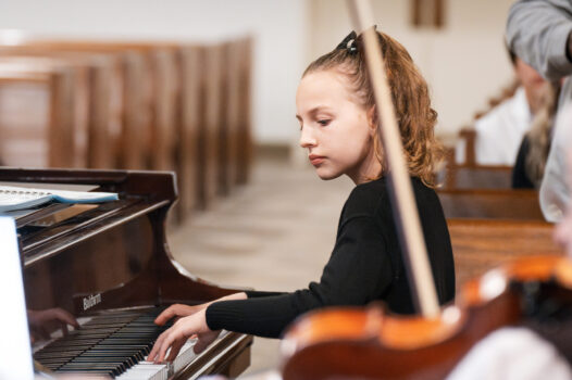 Girl playing piano