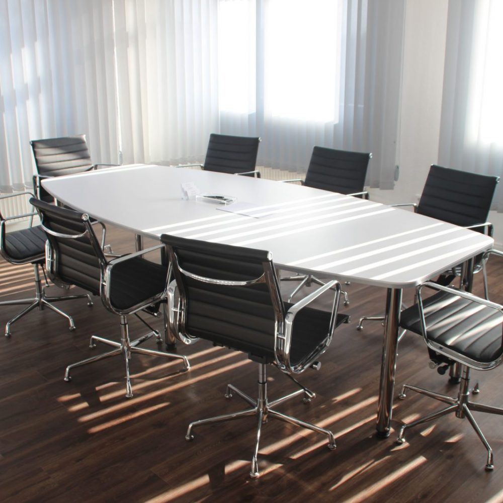 board table with eight chairs